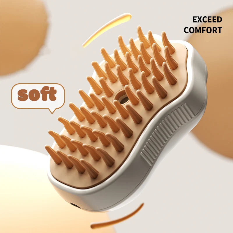 3-in-1 Electric Pet Grooming Brush – Steam Comb for Cats and Dogs with Hair Removal and Massage